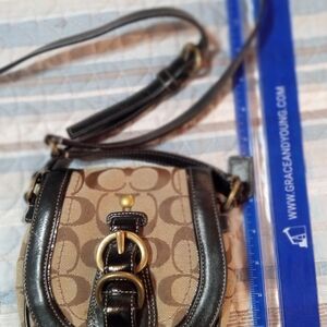 Coach Tan and Black Crossbody Bag